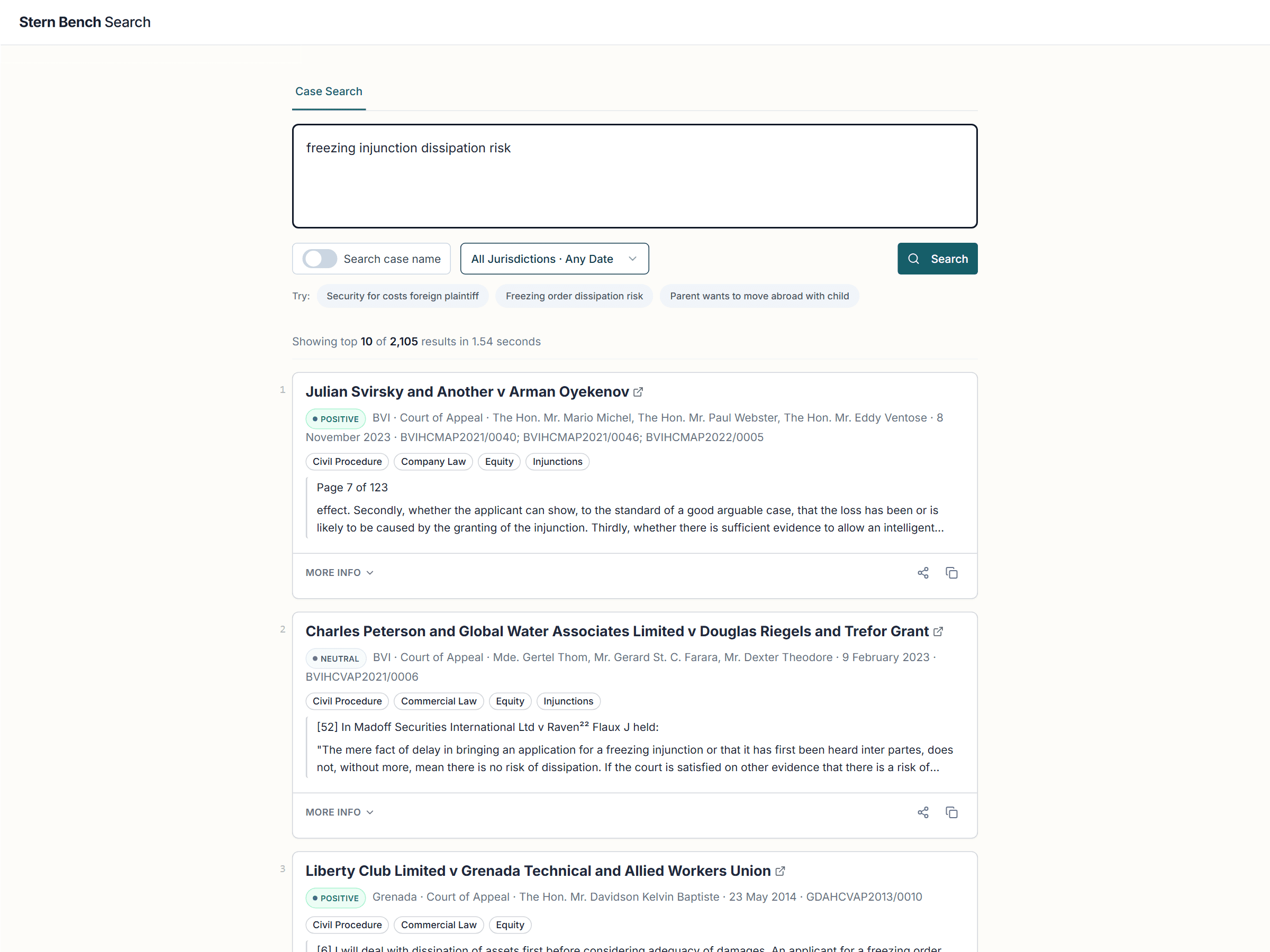 Review ranked results screenshot